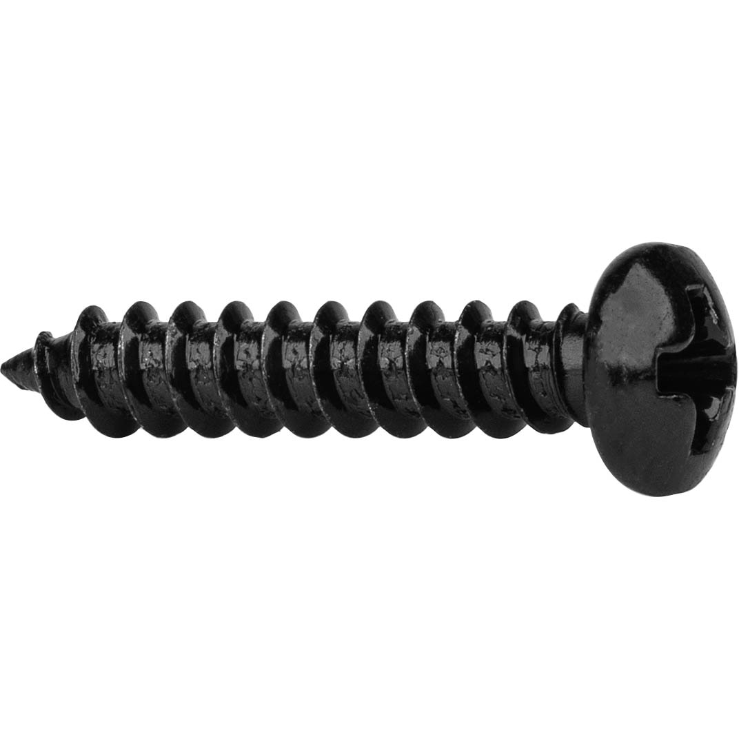 #6 x 3/4" Philip Carbon Steel Pan Head Screw-Black 100-Pack